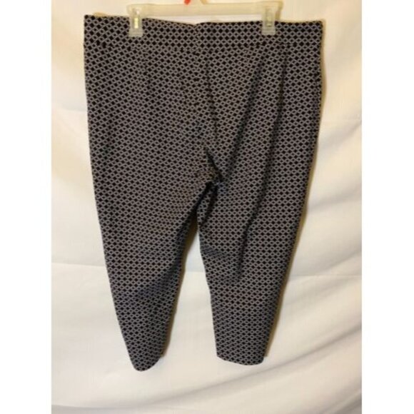 APT 9 WOMENS SIZE 12 CAPRI CROPPED PANTS BLACK WHITE STRETCH - Picture 1 of 1